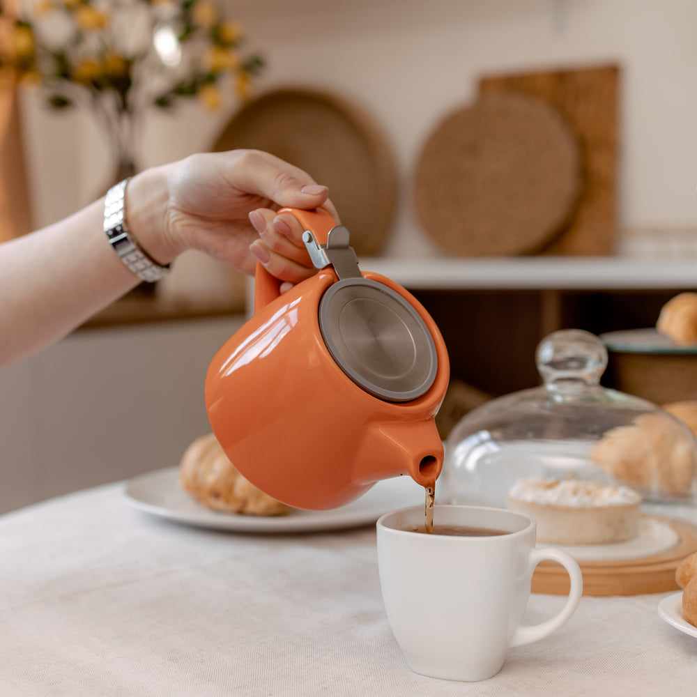 
                  
                    ORNA Keramik-Teekanne mit Siebkorb und Edelstahldeckel in Orange, 18,6 oz (550 ml) 
                  
                
