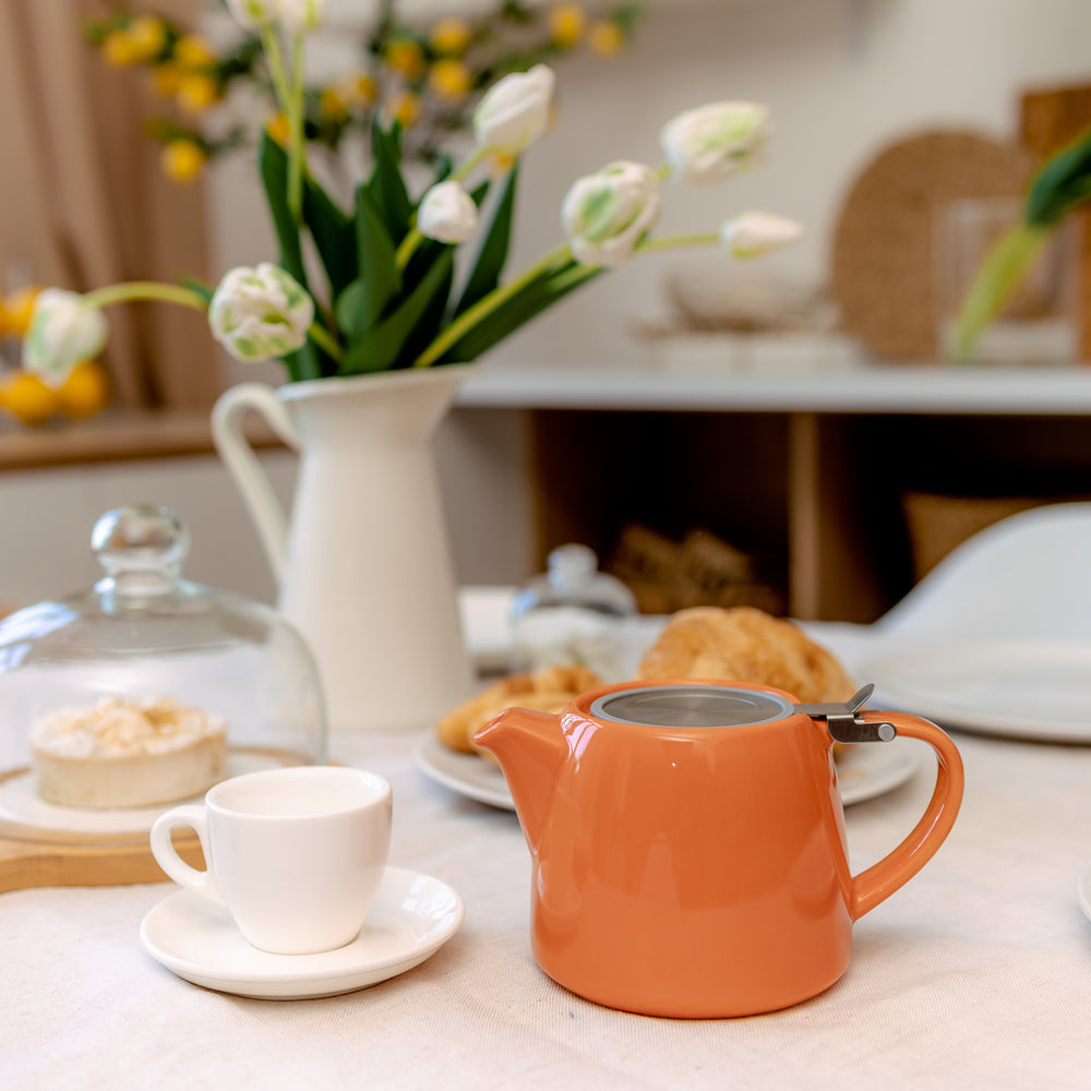 
                  
                    ORNA Keramik-Teekanne mit Siebkorb und Edelstahldeckel in Orange, 18,6 oz (550 ml) 
                  
                