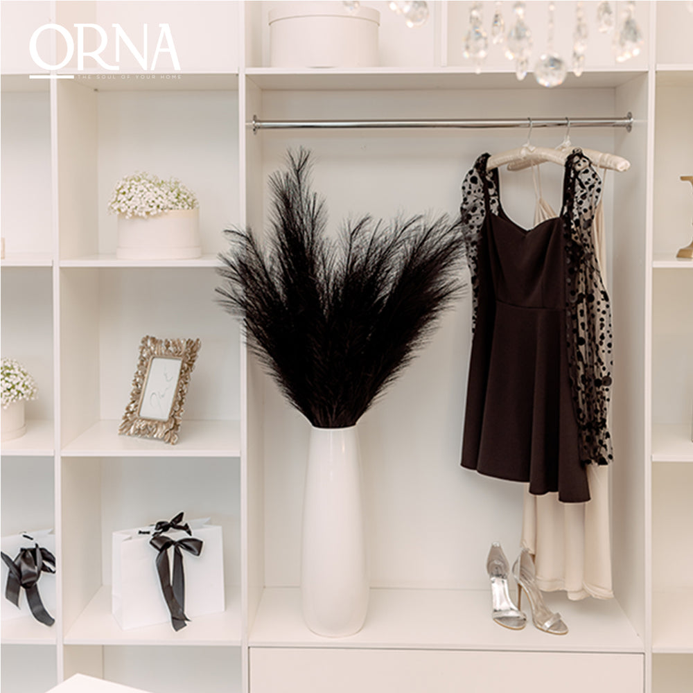 Extra flauschige und hohe künstliche Pampas ORNA in Schwarz, 3er-Set, Geschenkbox