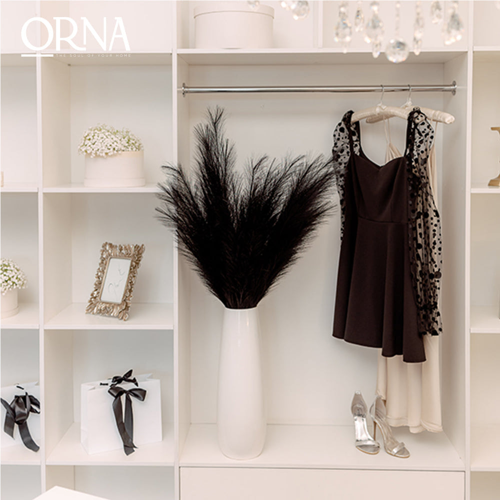 Extra flauschige und hohe künstliche Pampas ORNA in Schwarz, 3er-Set, Geschenkbox