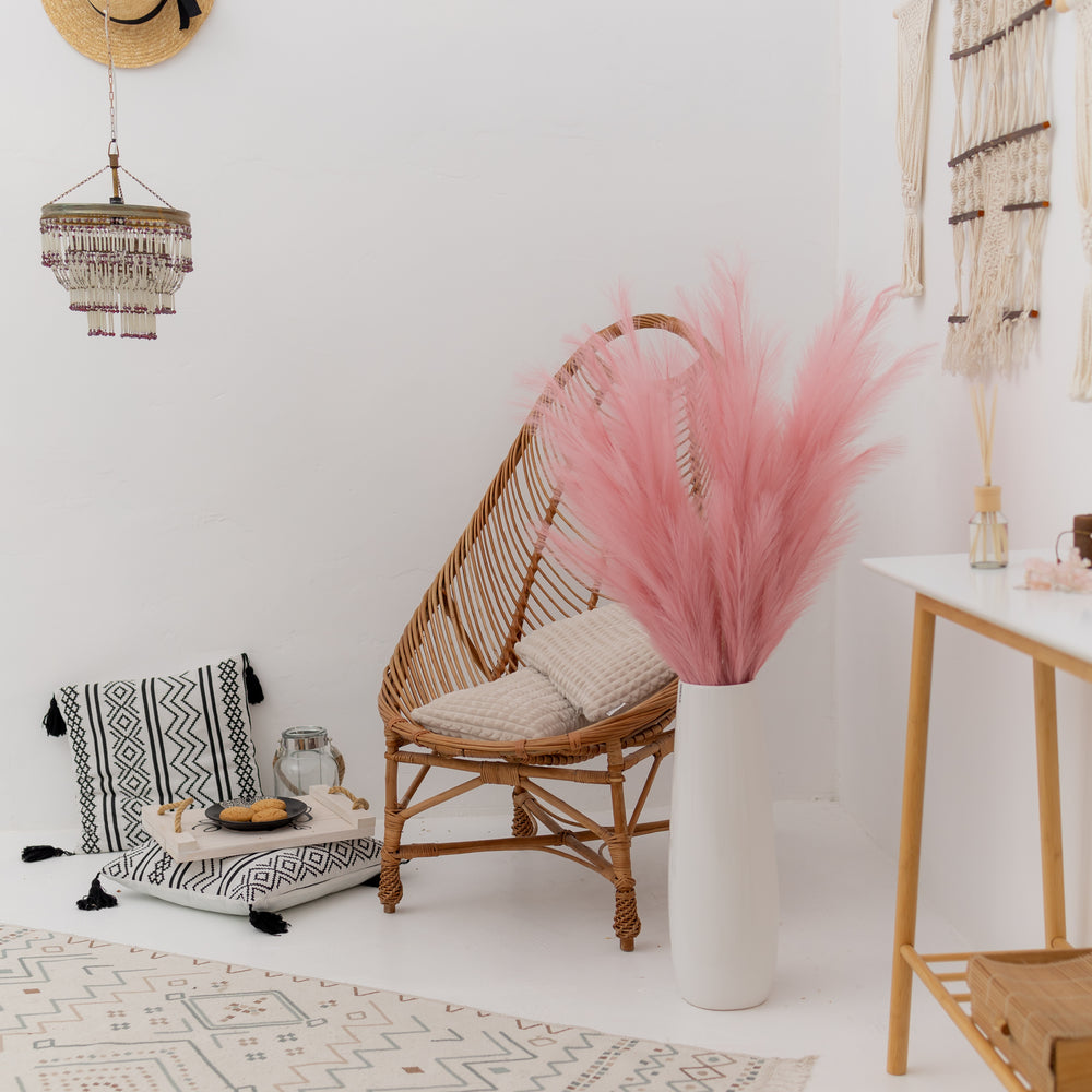 
                  
                    Extra flauschige und hohe künstliche Pampas ORNA in Lachsrosa, 3er-Set, Geschenkbox
                  
                