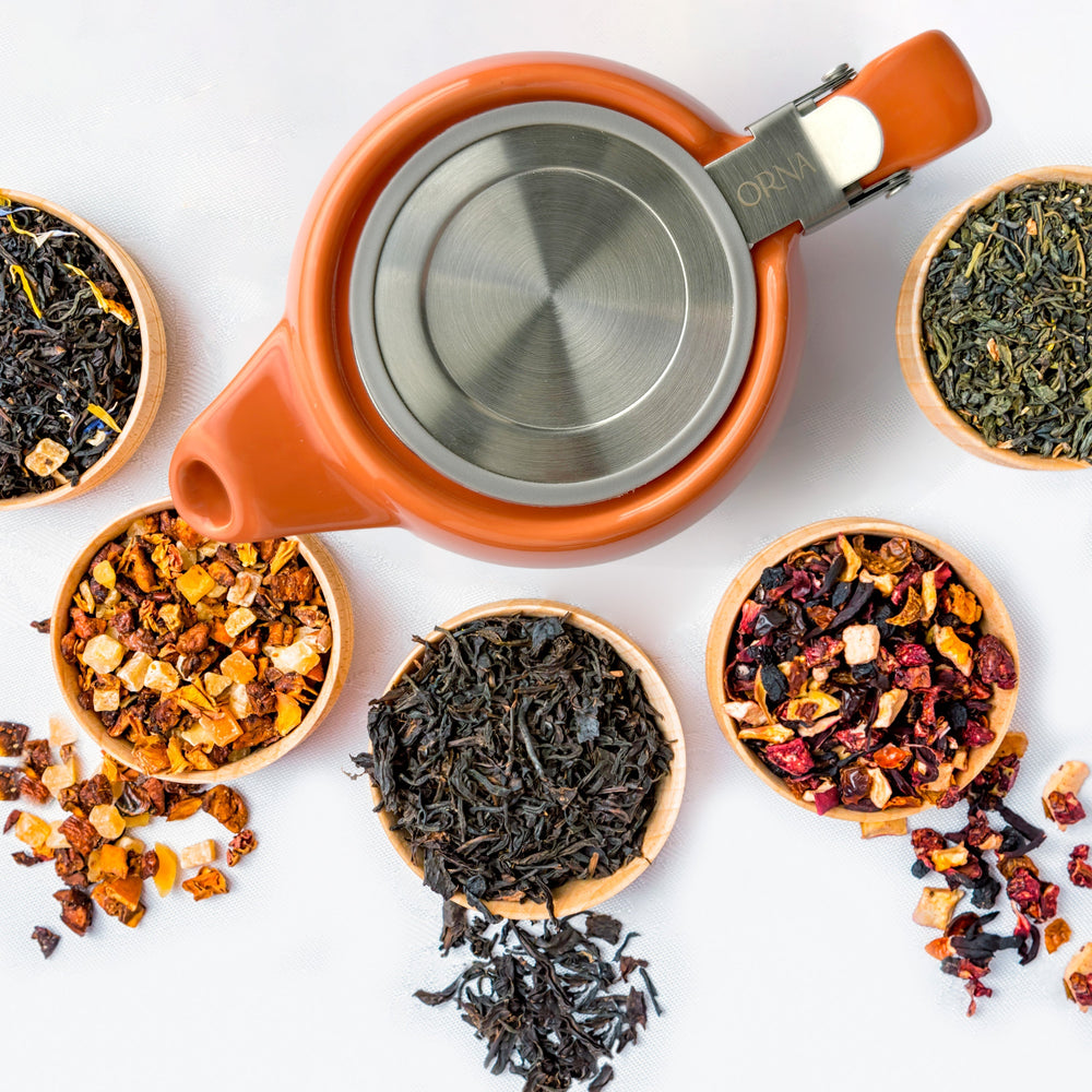 
                  
                    ORNA Keramik-Teekanne mit Siebkorb und Edelstahldeckel in Orange, 18,6 oz (550 ml) 
                  
                